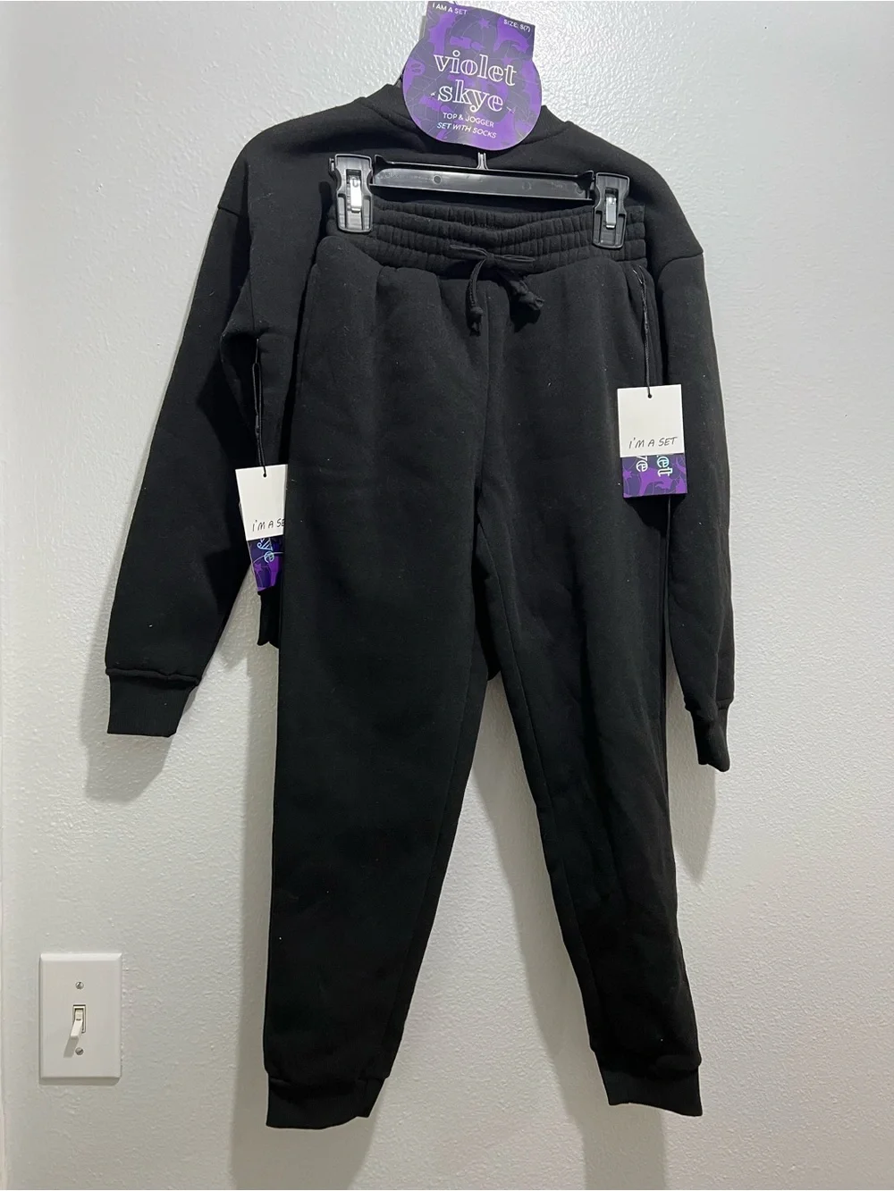 Girls' Black 'Trick or Treat' 3-Piece Sweatshirt & Jogger Set